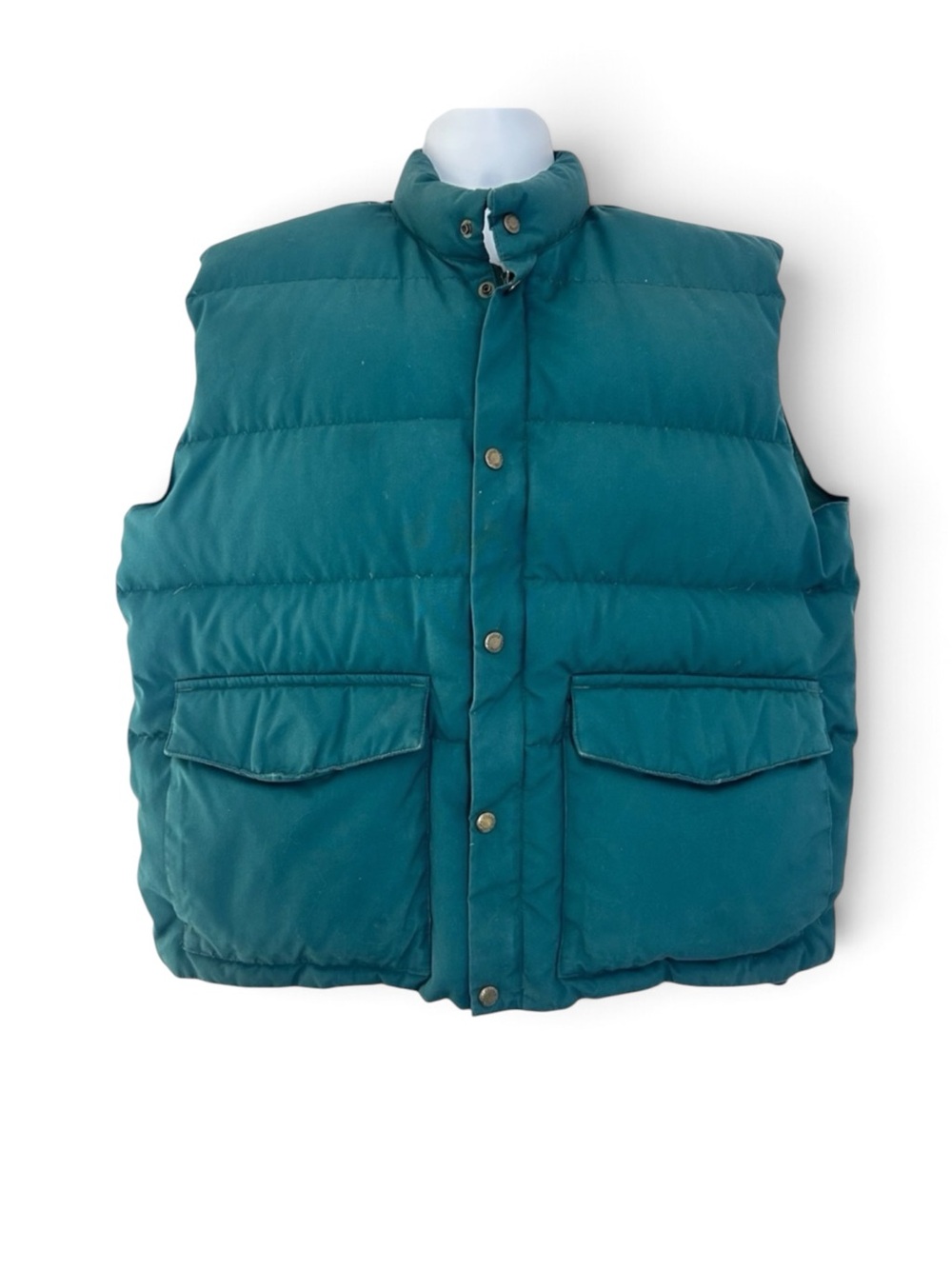 Cabela’s VTG 80s Goose Down Puffer Vest Mens L Quilted Zip Snap Close